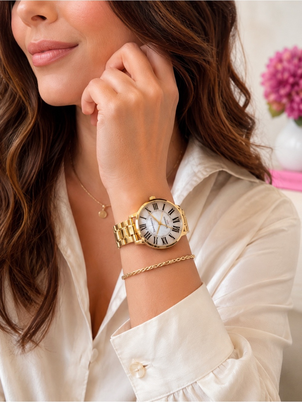 Isaac Mizrahi Live! Gold-Tone Expansion Watch NWT IN BOX